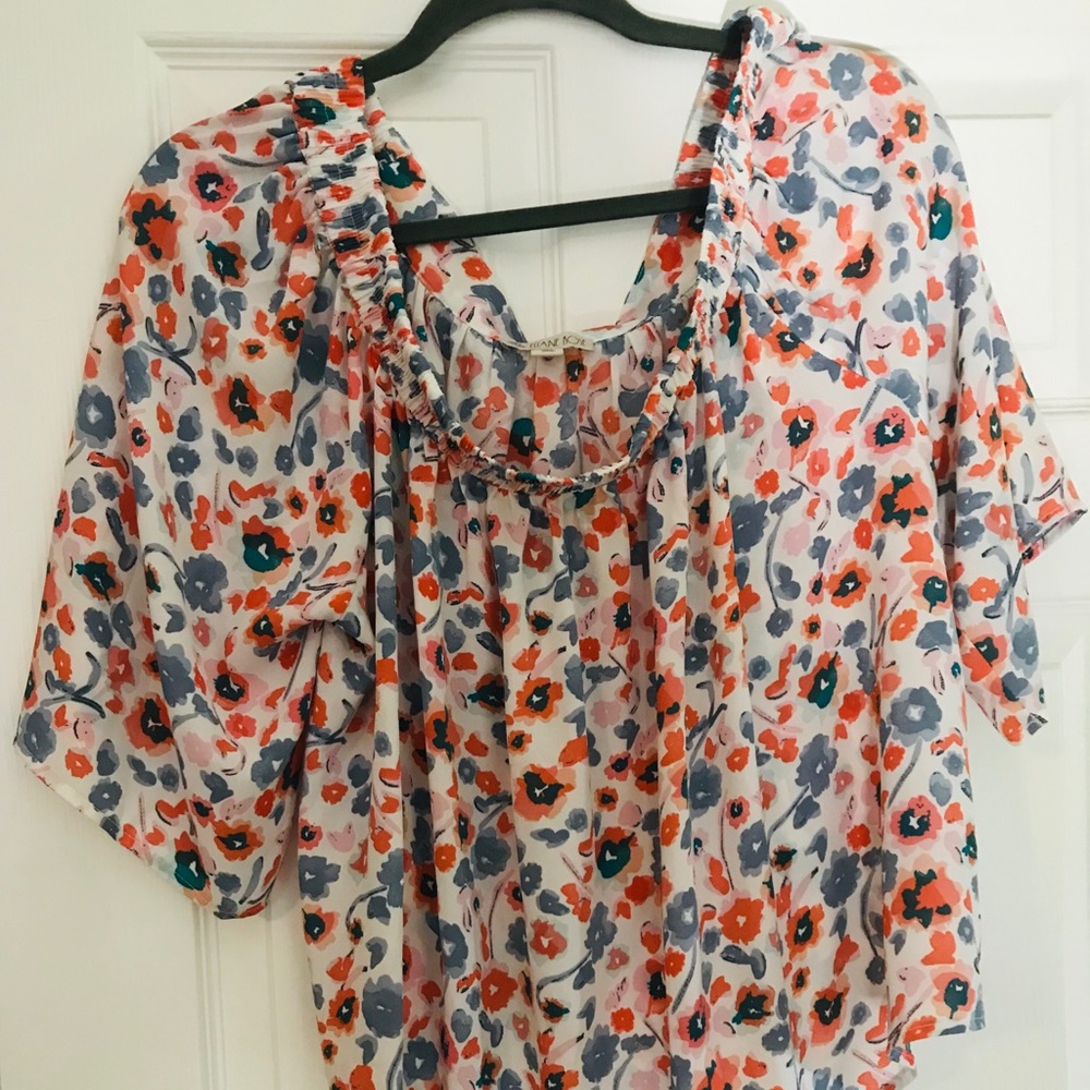 Off the shoulder floral blouse